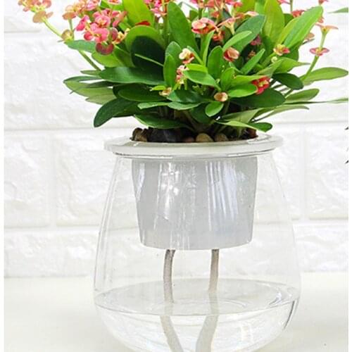 Self Watering Planter Pots Mini Round Design Succulent Plant Pot Indoor Home Garden Modern Decorative Pot HR