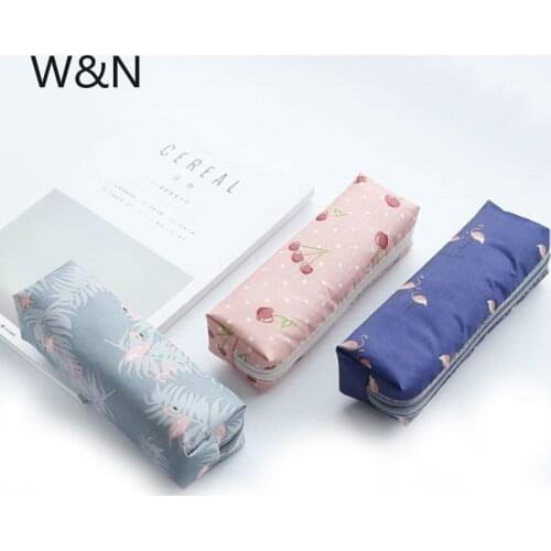 School Pencil Case Flamingo Pencil Case for Girls Cute Stationery Geometry Pencil Bag Canvas Pen Box Student School Supplies