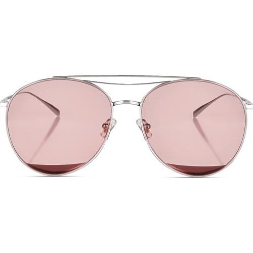 Pure Titanium Sunglasses Women Famous Brand Designer New Fashion Ladies High Quality Oval Mirrored Sun Glasses for Women Luxury
