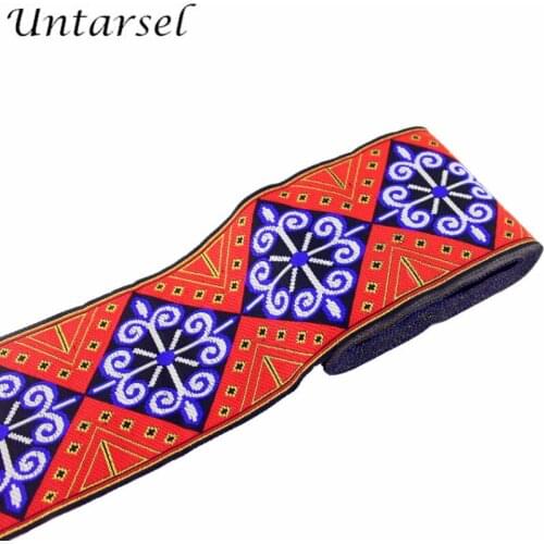 Untarsel new arrival elegant grosgrain-ribbon pink DIY webbing strap embroidered clothing ethnic fabric good wide 100mm