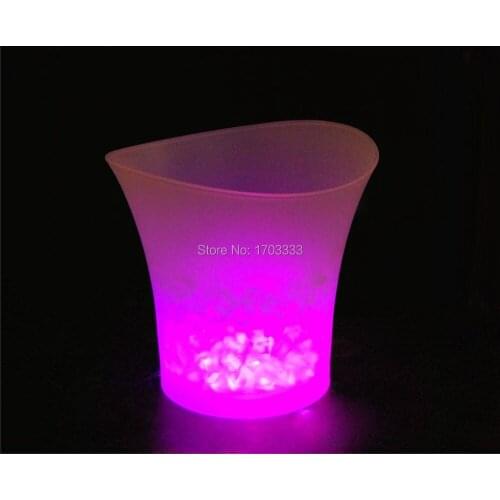 Bar 5 liters Volume plastic led ice bucket color changing nightclubs LED light ice bucket Champagne wine beer ice bucket