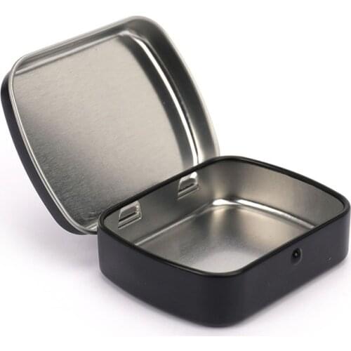 High Quality New Mini Survival Kit Small Empty Metal Silver Black White Flip Storage Box Case For Key Candy Jewelry Coins