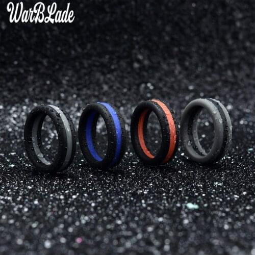 High Quality 5pcs/lot Three Layered Silicone Rings Wedding Rings Men Women Hypoallergenic Crossfit Flexible Rubber Finger Ring