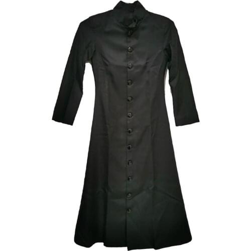 2021 The Matrix Cosplay Customised Black Cosplay Costume Neo Trench Coat Only Coat