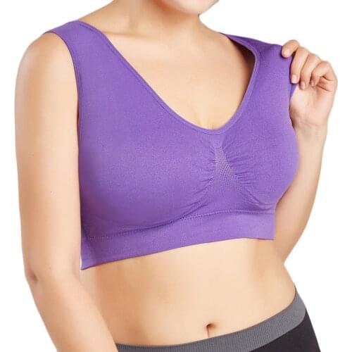 Women Pure Color Plus Size Ultra-thin Large Bra Sports Bra Full Cup Sexy Attractive Girls Breathable Simple Sports Vest