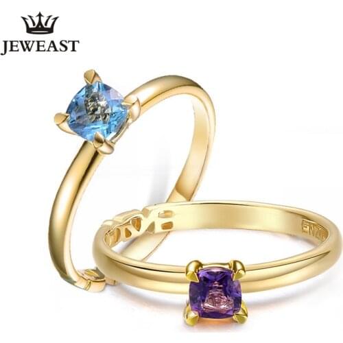 ENZO Natural topaz/Amethyst/Citrine/Garnet 18K Pure Gold 2020 New Hot Selling Top Ring Shape Ring For Woman Genuine Jewelry