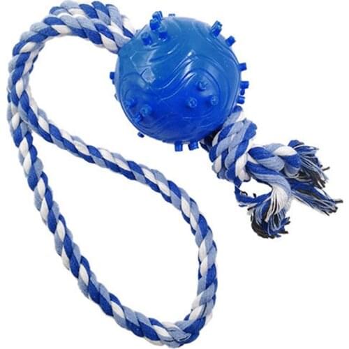 1Pcs Dog Bite Rope Toys Pets Dogs Supplies Pet Dog Puppy Cotton Chew Toy Durable Braided Convex Rubber Bone Knot Funny Tool