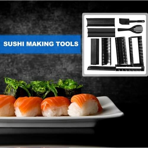 10pcs/set Sushi Maker Roller Sushi Bazooka Vegetable Meat Rolling Rice Mold
