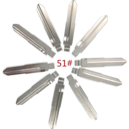 10pcs/lot Type 51# Metal Blank Uncut Flip KEYDIY/VVDI/JMD Remote Key Blade