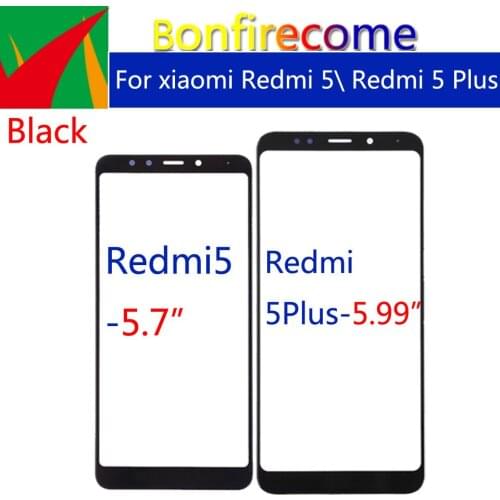 10pcs\lot Redmi5 Front Panel For Xiaomi Redmi 5 Redmi5 Touch Screen Front Panel Glass Lens Outer Glass For Redmi 5 Plus 5Plus