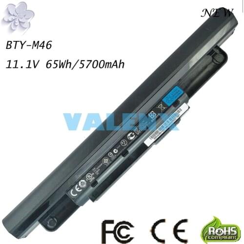 11.1V 65Wh 5700mAh New Replacement Laptop Battery BTY-M46 925T2015F for MSI X-slim X460 X460DX-52414G64SX X460UX X460X