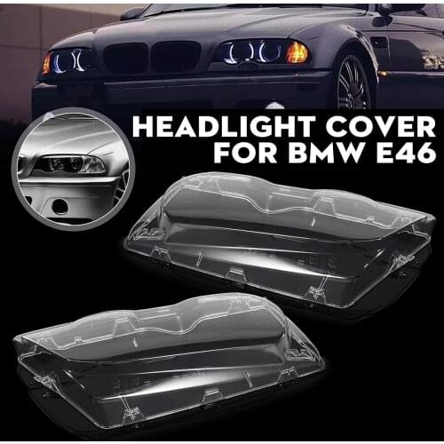 2pcs Car Headlight Clear Lens Headlamp Clear Cover Shell For BMW E46 2 Door 1999 2000 01 02 2003 M3 2001 02 03 04 05 2006