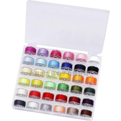 36 Grids Transparent Bobbin Case with Thread Bobbin Plus 36 Colors High Quality Sewing Thread Boxed Bobbin Suit Sewing Tool Set