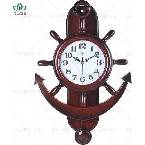 3d Large Wall Clock Vintage Rudder Secret Stash Shabby Chic Pendulum Clock Wall Living Room Office Horloge Mural Decor