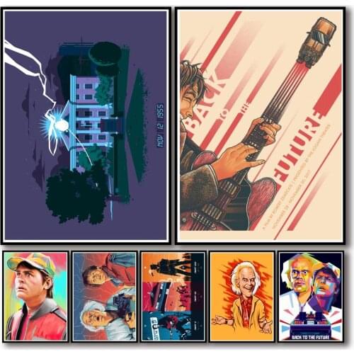 50 Designs Classic Movie Back To The Future Whitepaper Poster Artwork Fancy Wall Sticker for Coffee House Bar