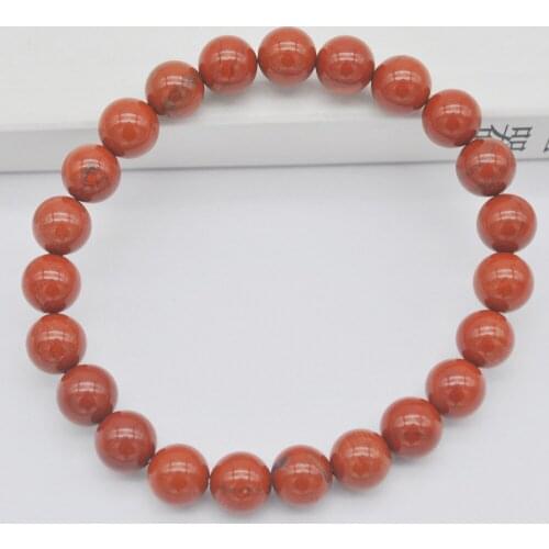 8MM Natural Red Stone GEM Beads Bracelet Stretch 8 Inch Jewelry For Woman Gift G557