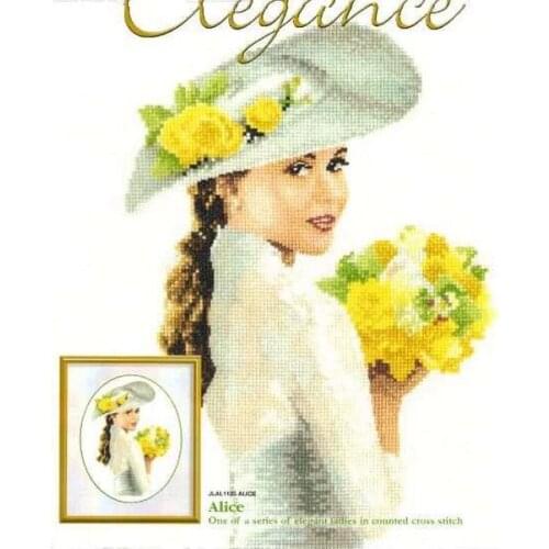 Free Delivery Top Quality Lovely Counted Cross Stitch Kit Alice with Yellow Roses Lady Woman Girl