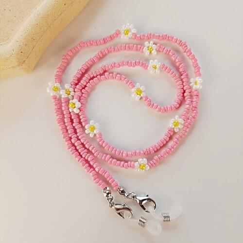 Bohemian Flower Sunglasses Mask Strap Beaded Reading Glasses Anti Slip Chain Eyewear Cord Lanyard Necklace Jewelry Accessories