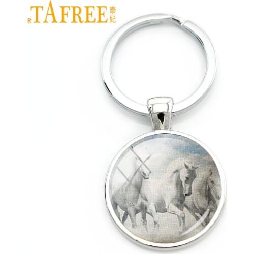 TAFREE Brand Pentium Horse keychain strength and beauty the symmetry of the tall shiny hair color key chain fashion jewelry A45
