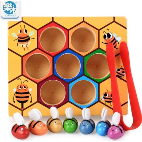 Wooden baby toys Novelty & Gag Toys Beehive game learning Education toy Bee table game Children gifts