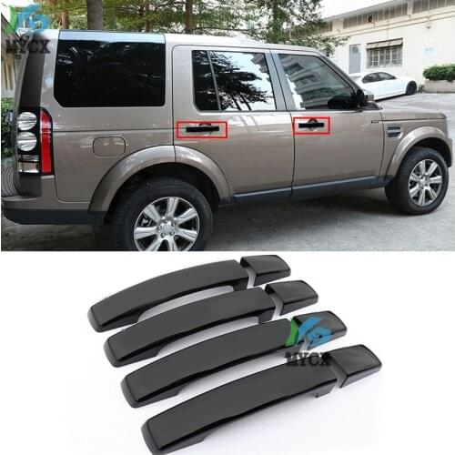 For -Land Rover LR4 Discovery 4 Black Car Door Handle Cover Trim 8pcs 2010-2015