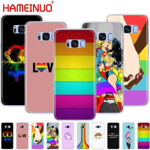 HAMEINUO Gay Lesbian LGBT Rainbow Pride ART New cell phone case cover for Samsung Galaxy S9 S7 edge PLUS S8 S6 S5 S4 S3 MINI
