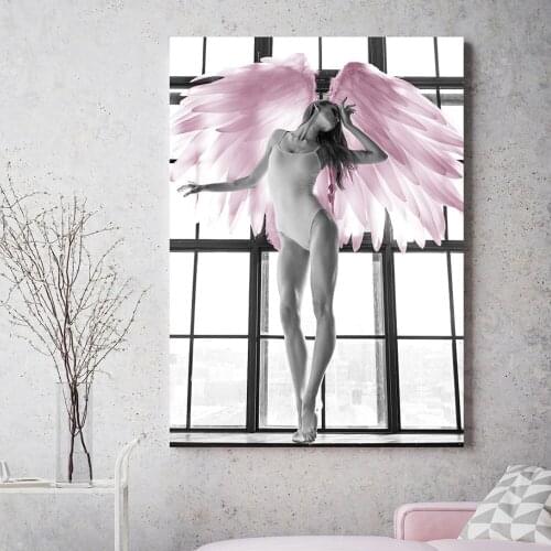 Sexy Black Woman Pink Poster Feature Nordic Art Canvas Print Painting Wall Picture Modern HD Image Home Decoration Unframe
