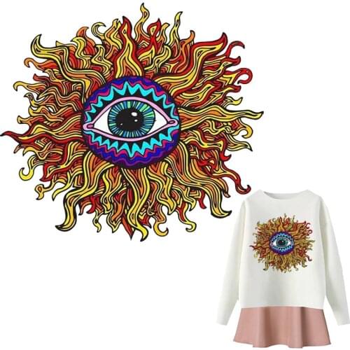 Colorful Eye Patches Thermal Sticker on Clothes Fabric Iron-on Transfers for Clothing Thermoadhesive Patch Diy Applique for Girl