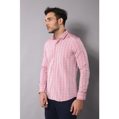 Pink Plaid Mens Shirt Wessi