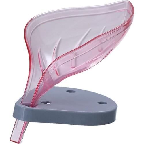 Leaf Shap Soap Box Creative Drain Soap Holder Bathroom Soap Holder Free Perforated Soap Dish For Bathroom Suction Cup Soap Dish