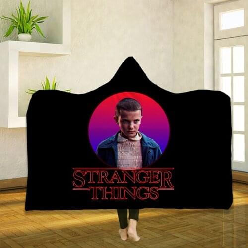 Stranger Things 3D Printing Throw Hooded Blanket Wearable Warm Fleece Bedding Office Quilts Soft Adults Travel 03