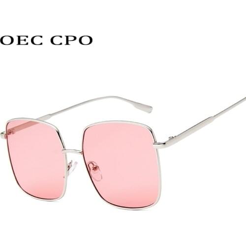 OEC CPO 2019 New Fashion Oversize Square Sunglasses Women Men Vintage Brand Big Frame Sun Glasses Female Shades Coulos O208