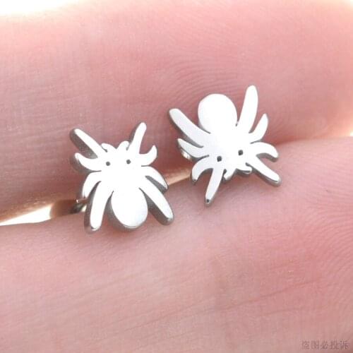 Starose 1pc Thin Bar Black Spider Earring Stud Tragus Piercing Studs Ear Piercing Helix Cartilagem Daith Earrings Conch Jewelry