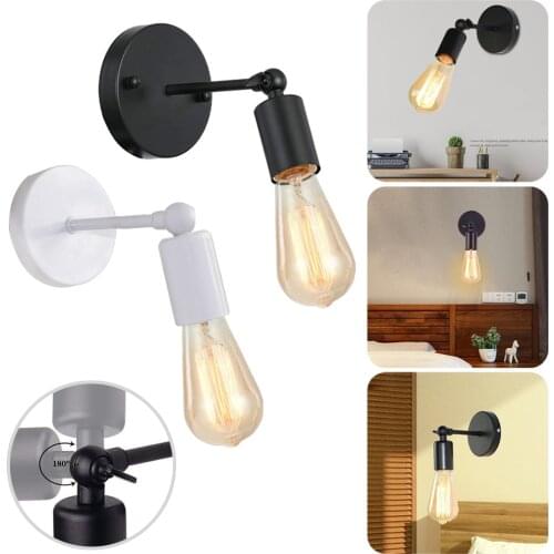 LED 2 Pack Retro Wall Sconce Light Fixture Industrial Sconce Adjustable Wall Lamp E27 Lighting Fixture for Bedroom Corridor Bar