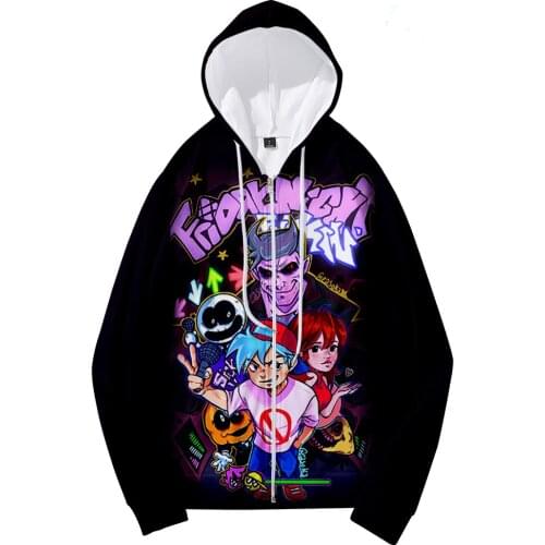 Sweatshirt Men Women Friday Night Funkin 3D Zipper Hoodies Game Personality Boy Girls Loose Hip Hop Hoody Boy Anime Clothes