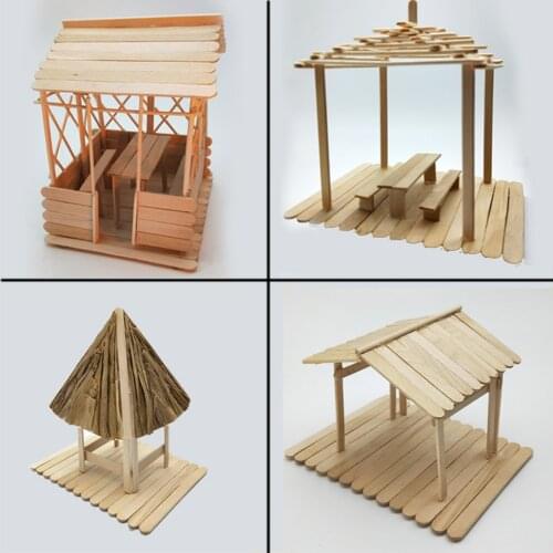 Chinese Traditional Pavilion DIY Wood Model Assamble Parts Handmade Wooden Model Wih Drawing Tutorial For Graduation Project