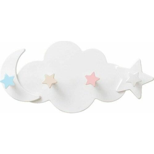 Key Hanger Hanging Wall Star Moon Cloud Shape Nail Free Wall Clothes Hooks Room