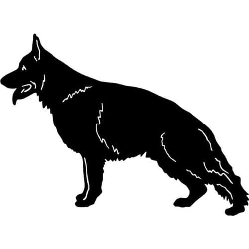 17.3*12.7CM German Shepherd Dog Car Stickers Personality Vinyl Decal Car Styling Truck Accessories Black/Silver S1-0700
