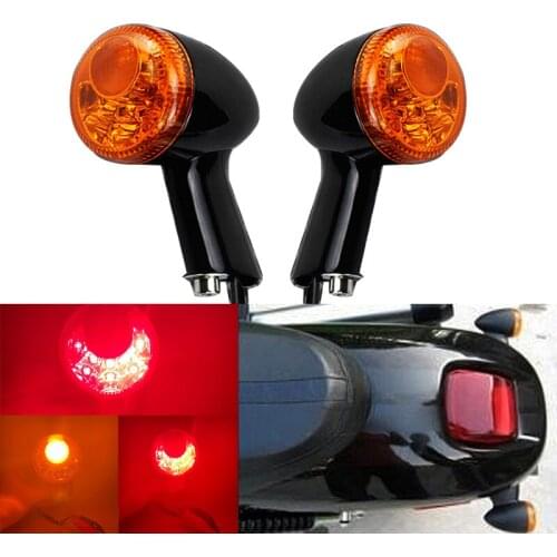 Motorcycle Rear Turn Signal Indicator LED Amber Light Brake Running Light Fits For H-arley Sportster XL883 XL1200 1994-2016