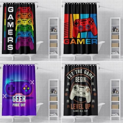 Video Game Shower Curtains Gamer Bath Curtain Waterproof Bathroom Home Decor Washable Fabric Bathroom Curtain
