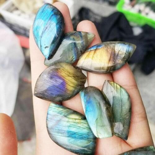 1/5pcs Top Natural Labradorite Crystal Moonstone For Home Jewellery Polished Pendant Rough Decoration Collectables J0B3