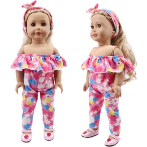 1 Pcs Doll Clothes New Arrivals Doll Babe Doll Clothes Girls Band Fashion Inch +Hair Toys Doll For 18 Children Bodysuit G7O0