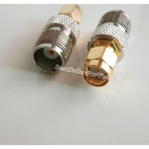 10Pcs TNC female Jack to RP SMA male RPSMA Plug center RF coaxial adapter connector F/F golden