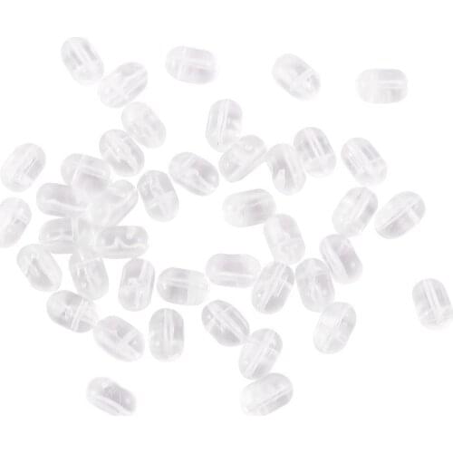 100Pcs/lot 3*5 4.7*6 5*8 Transparent Fishing Cross Beads Plastic Clear Beads Double Pearl Drill Cross Beads Carp Fishing