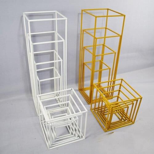 13 pcs Gold DIY Flower Column Stand metal props rack grand event stage backdrops flower road lead rack for Wedding Centerpieces