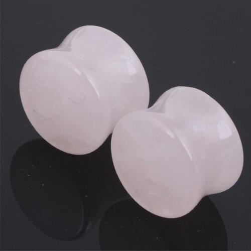 2pcs/lot New arrival Natural Stone Ear Plugs Tunnels Flesh Piercing Pink Retro Fashion Gauges Expanders Rings Sexy Body Jewelry