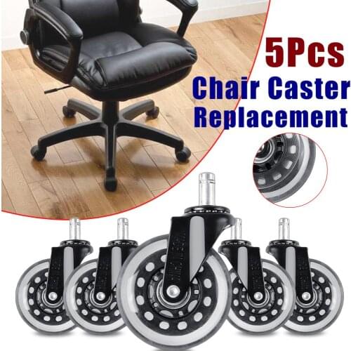 5pcs Office Chair Wheel Rollers Furniture Caster Replacement Swivel Rubbers