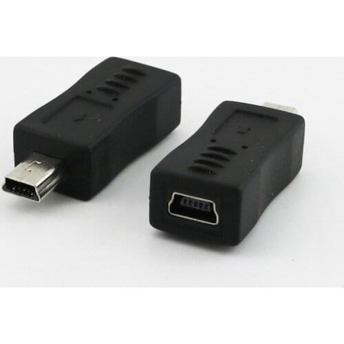 5x Mini USB 5 Pin Male Plug To Mini Female Jack M/F Extension Converter Adapter Connector Straight Black