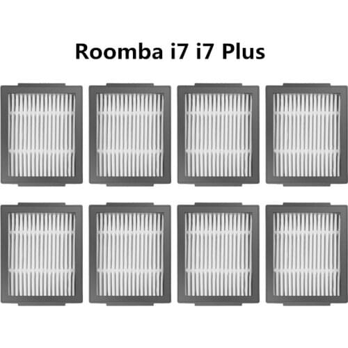 8PCS Washable Accessories black Hepa Filter For irobot Roomba i7 i7 Plus + i7P E5 E6 Roombai7 Robot Vacuum Cleaner Parts Kits