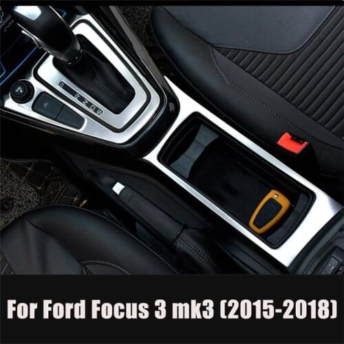 Car Styling Accessories Gear Panel Water Cup Holder Trim Decorative Sticker For Ford Focus 3 mk3 Sedan Hatchback 2015-2018